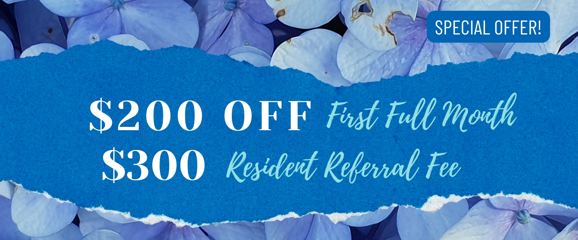 $200 off first full month, $300 resident referral fee